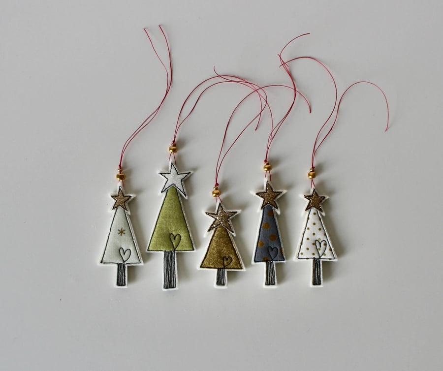 'Christmas Tree Parcel Toppers' - Pack of 5