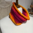 Sunset lightweight yarn cowl neckwarmer 56x15cms walking