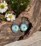 Blackthorn Flower Resin Earrings, Blue, 304 Stainless Steel, Made in Scotland - Image 5