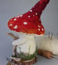 Needle Felted Mushroom Forager - Woollen Decoration  - Image 4