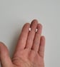 Tiny Rectangular Hammered Recycled Sterling Silver Stud Earrings - Image 1