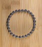 Bracelet un-polished hematite and sterling silver stretch handmade - Image 3