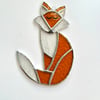 Stained Glass Fox Suncatcher Large - Handmade Hanging Decoration - Amber