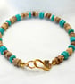 Turquoise & Natural Coconut Shell Beads Bracelet - Image 5