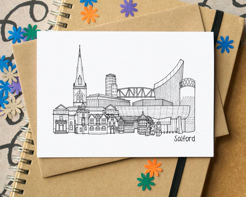 Salford Skyline Greetings Card