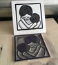 Linocut Print - Handprinted Original - Inner Child - "You're Not In Trouble" - Image 2