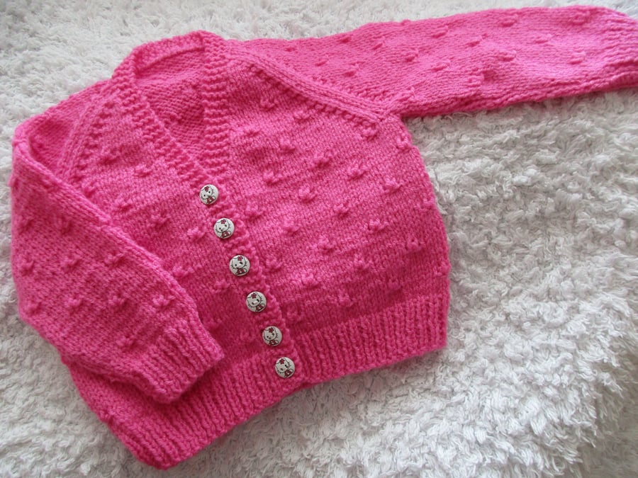 18" Girls V Neck Knots Cardigan