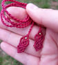 Thulite Macrame Pendant  - Image 5