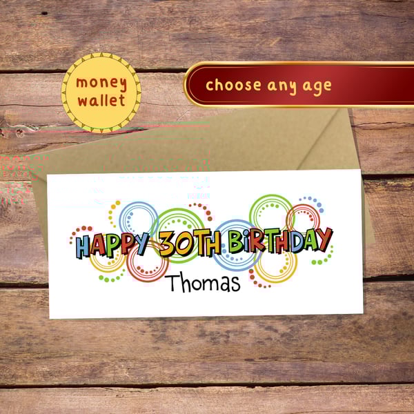 Birthday Money Wallet Card - cash gift envelope
