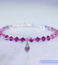 Bracelet in shimmering pink with Swarovski, Sterling Silver & Czech Glass beads - Image 2