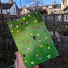 Handmade canvas bound sketchbook - Polka Dot grass