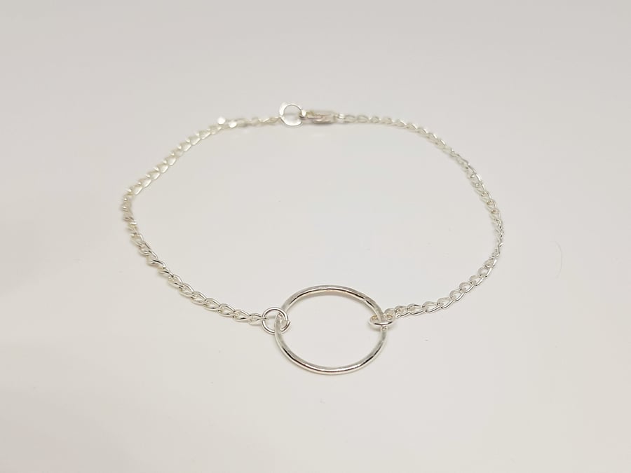 Sterling Silver Karma Stacking Bracelet, Sterling Silver Ring Bracelet, Infinity