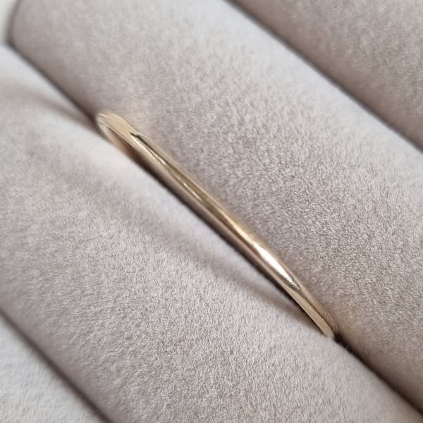 Delicate Slim Gold Ring - 9ct Yellow Gold Skinny Stacking Band Ring