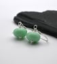 small green lampwork glass earrings - Image 3