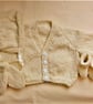 Baby's Classic Cardigan Set, Baby Shower Gift, Prem Sizes Available, Custom Make - Image 1