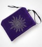 Purple Sun velvet zip-up pouch - Image 1