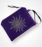 Purple Sun velvet zip-up pouch