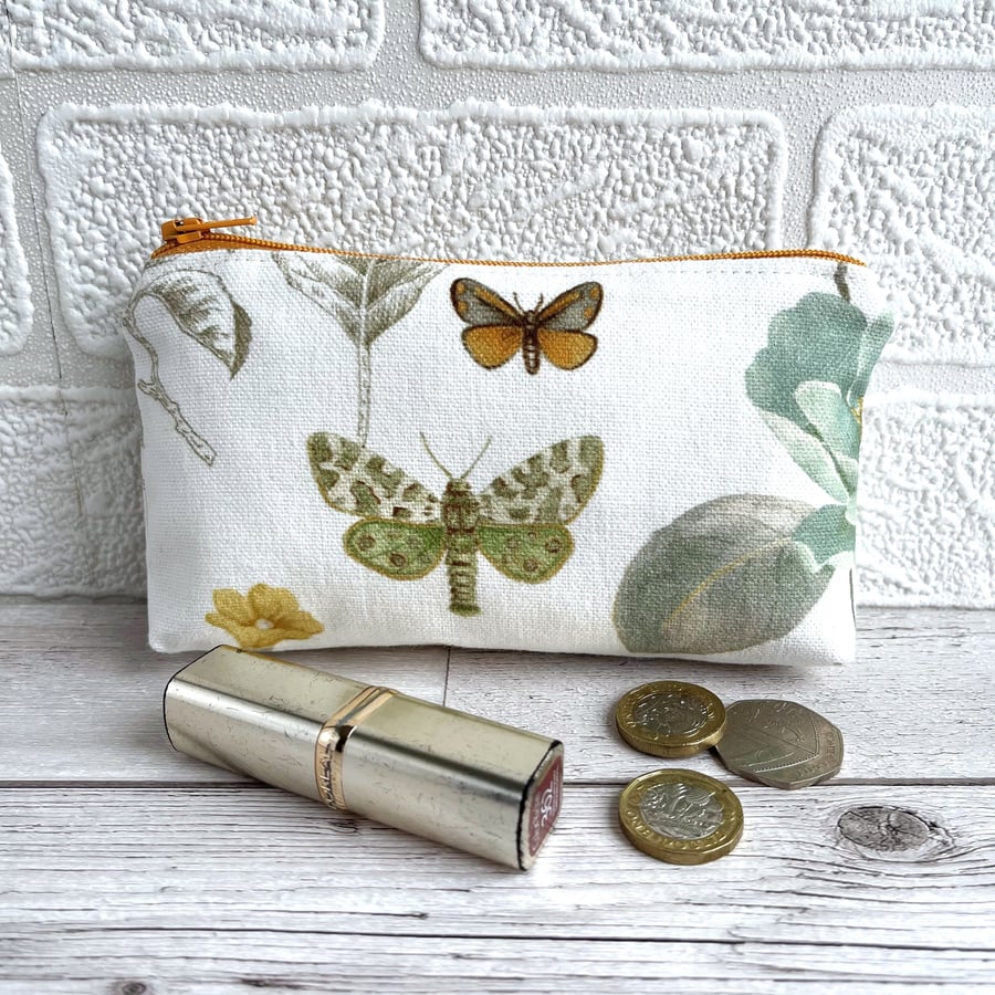 Large Purse, Coin Purse with Butterfly and Moth