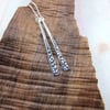 Earrings, Patterned Sterling Silver Dropper, Snow Flakes