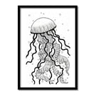 Jellyfish Original Art Pen And Ink Drawing