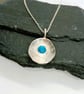 flower necklace turquoise sterling silver 925 December birthstone - Image 4
