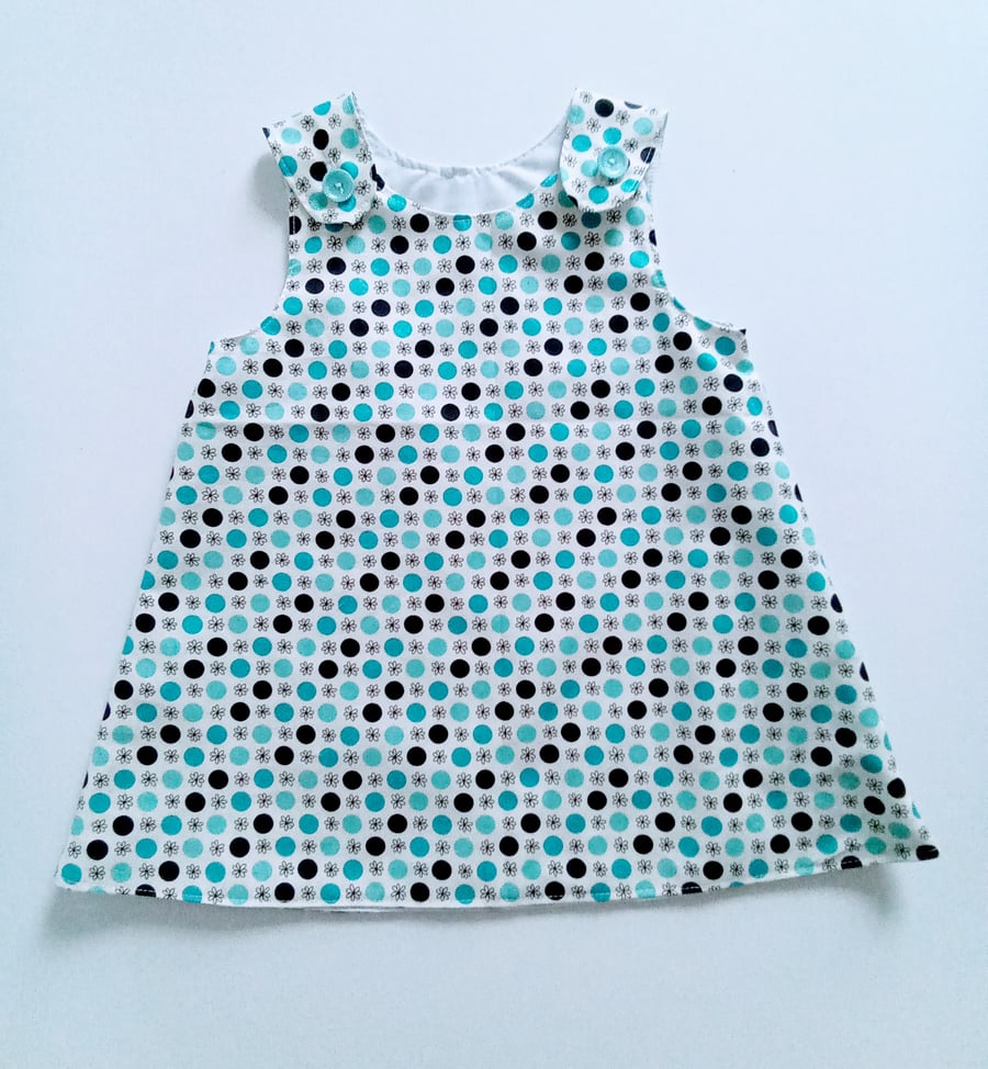 Dress,12-18 months, A line dress, pinafore, summer dress, flowers, spotty,  dots