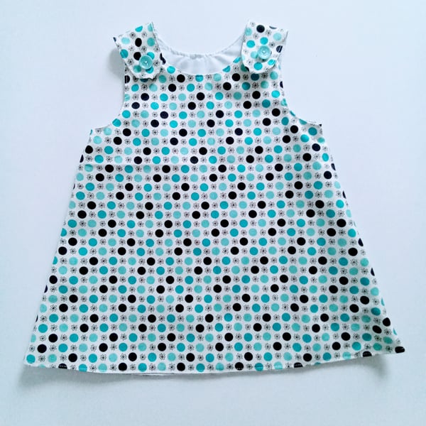 Dress,12-18 months, A line dress, pinafore, summer dress, flowers, spotty,  dots
