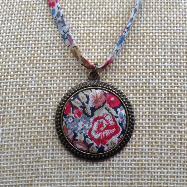 Liberty fabric pendant necklace