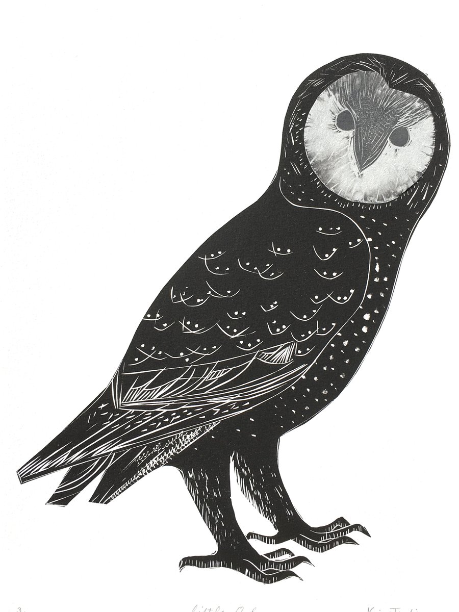 Little Owl - Lino Print