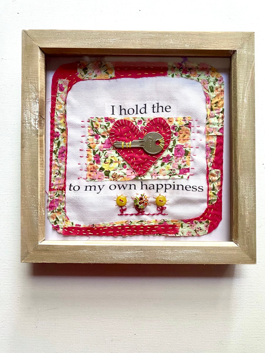 Ditzy flowers and pink heart, Self love affirmation statement 