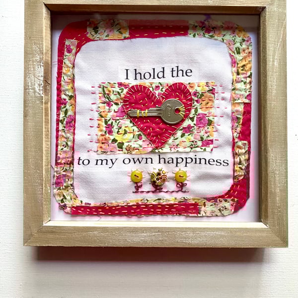Ditzy flowers and pink heart, Self love affirmation statement 
