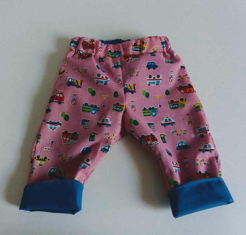 Trousers, 3-6 months, Summer Trousers, reversible Trousers, cars and vehicles 