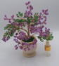 Handmade Beaded Lilac Flower Tree - Mini Wooden Desktop  Oil Diffuser 