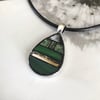 Mosaic Necklace, Mosaic Pendant, Green Pendant