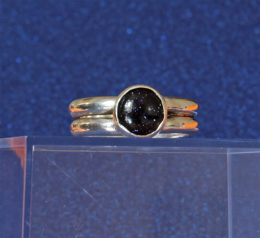  Silver Ring - Sun Stone Ring - Size O - Perfectly Imperfect