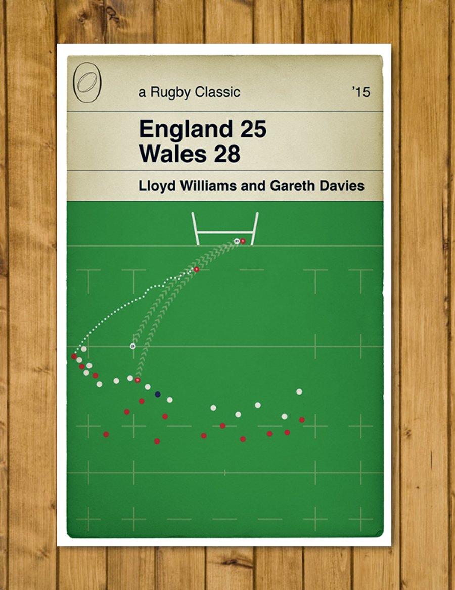 Wales Rugby - Gareth Davies Try - England v Wales - Rugby Book Cover Poster