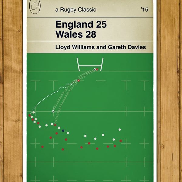 Wales Rugby - Gareth Davies Try - England v Wales - Rugby Book Cover Poster