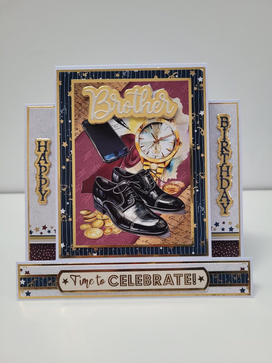 Brother Birthday Card - Handcrafted Birthday Greetings Card - Double Side Step
