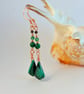  Malachite, Onyx & Copper Drop Earrings, Anniversary, Birthday, Gifts For Her - Image 2
