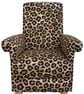 Leopard Skin Fabric Armchair Adult Chair Accent Bedroom Fireside Small Reading