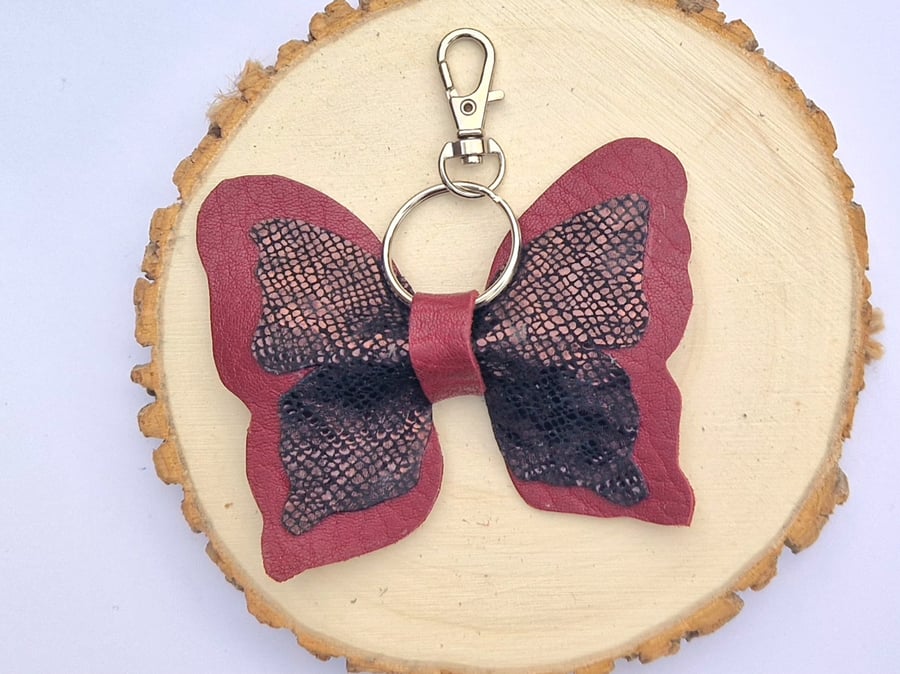 Leather Butterfly Bag Charm