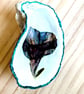 Oyster shell with dried flowers