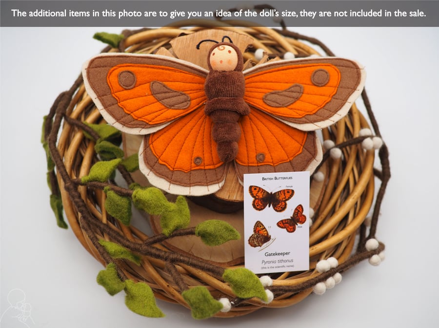 British butterfly - waldorf doll - gatekeeper