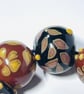 Handmade brown and amber lamp work glass beads - Image 3