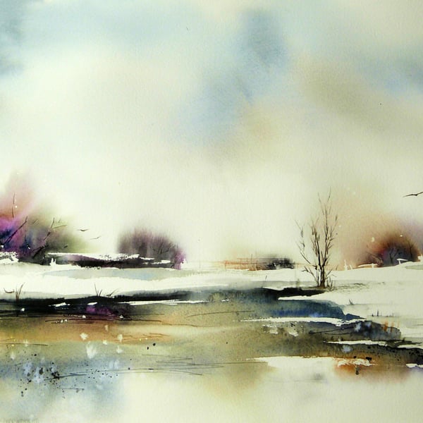 Reflect. Original Watercolour Painting.