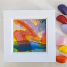 Drizzle,  Small Framed Abstract Painting 