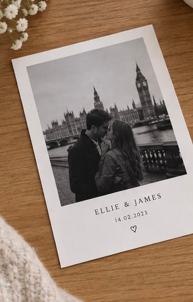 Personalised Couple Photo Print - Custom Anniversary Gift - Romantic Keepsake