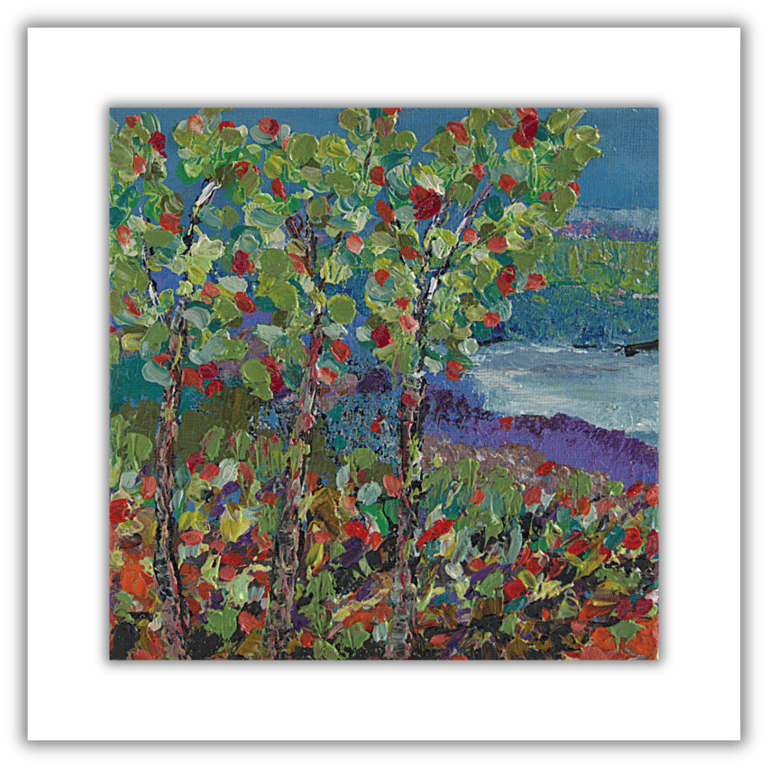 Original oil painting - Scottish landscape - trees - loch - ready to hang