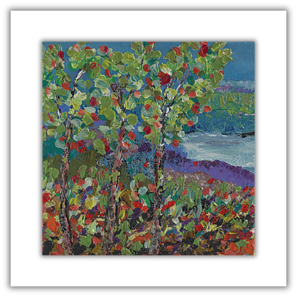 Original oil painting - Scottish landscape - trees - loch - ready to hang