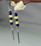 Lapis Lazuli & Serpentine Stainless Steel Lever Back Earrings  - Image 1